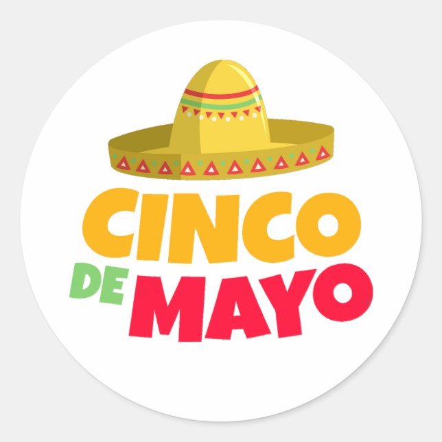 cinco de mayo feiern runder aufkleber (Vorderseite)