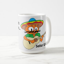 Cinco De Mayo Fiesta Cartoon Mustache Cat Funny Kaffeetasse
