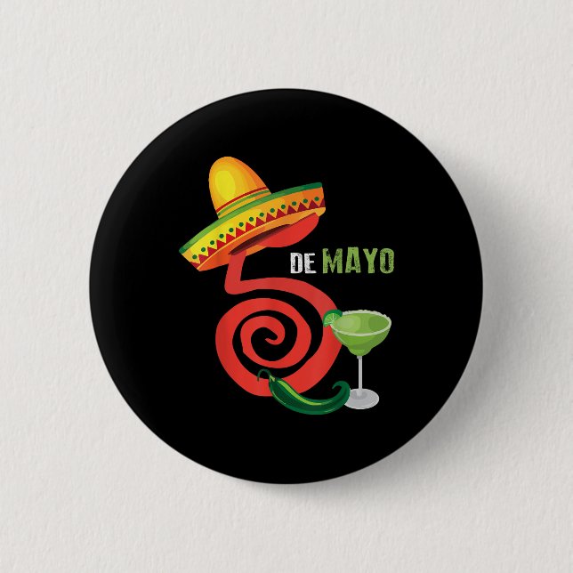 Cinco De Mayo Fiesta Design Camisa 5 De Mayo Viva Button (Vorderseite)
