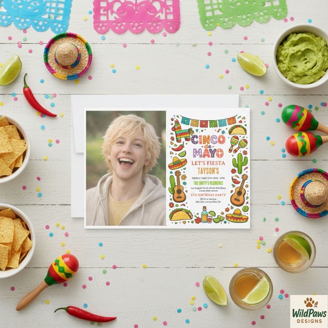 Cinco de Mayo Fiesta – Farbige Partyfeier Einladung (Cinco de Mayo Fiesta – Colorful Party Celebration Invitation
)