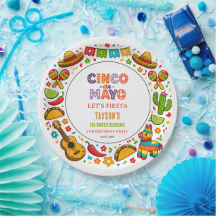 Cinco de Mayo Fiesta – Farbige Partyfeier Pappteller