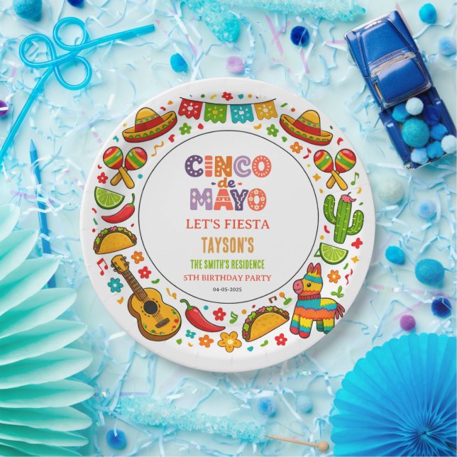 Cinco de Mayo Fiesta – Farbige Partyfeier Pappteller (Party)