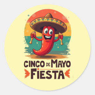 Cinco de Mayo Fiesta - Gewürz & Fun Mexikanisches  Runder Aufkleber