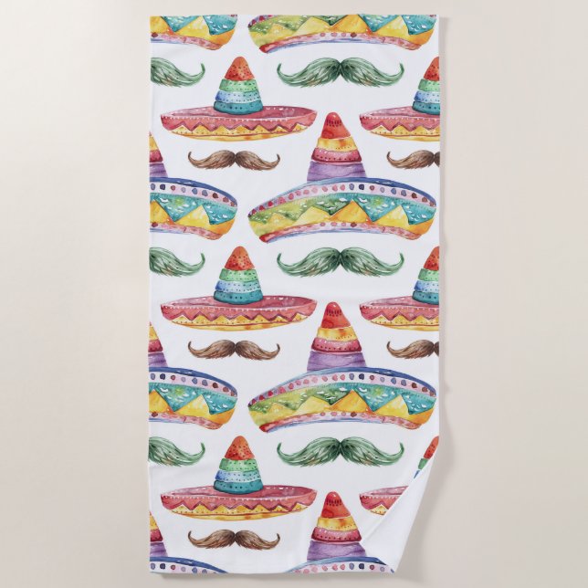 Cinco de Mayo Fiesta Hüte Schnurrbärte Strandtuch (Vorderseite)