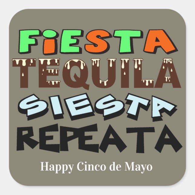 Cinco de Mayo Fiesta Instruktionen Stickers (Vorderseite)