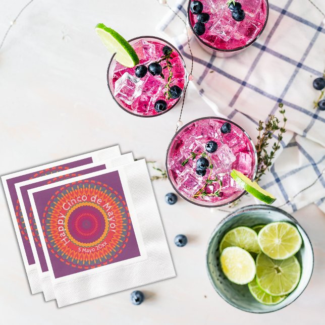 Cinco de Mayo Fiesta Kaleidoscope Party Serviette (Von Creator hochgeladen)