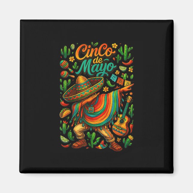 Cinco De Mayo Fiesta Mexican Boy Poncho Party for Magnet (Vorne)