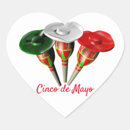 Cinco de mayo ,fiesta mexican Herz-Aufkleber