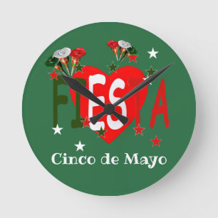 Cinco de mayo ,fiesta mexican runde wanduhr