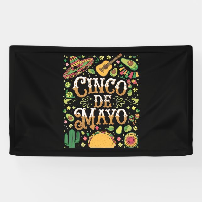 Cinco De Mayo Fiesta Niedliche Elemente des Party Banner (Horizontal)