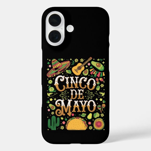 Cinco De Mayo Fiesta Niedliche Elemente des Party Case-Mate iPhone Hülle (Rückseite)