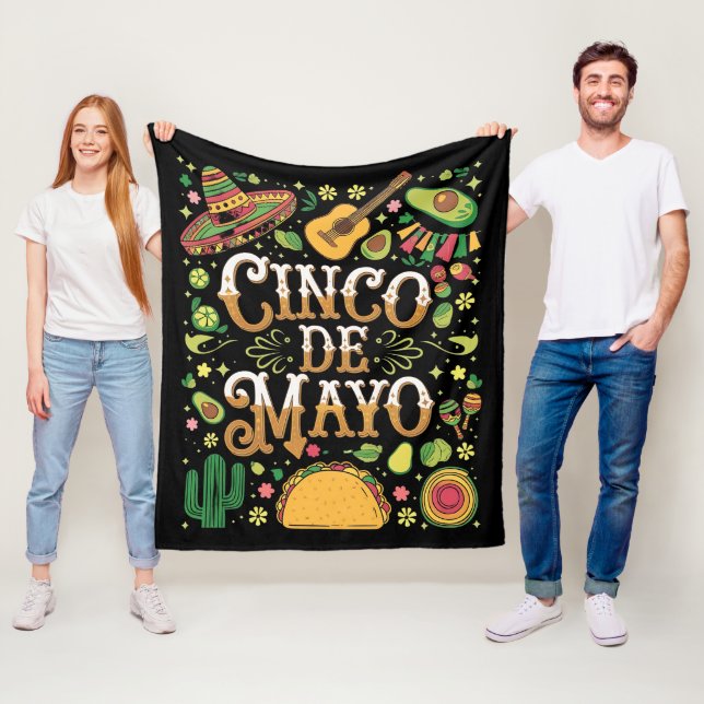 Cinco De Mayo Fiesta Niedliche Elemente des Party Fleecedecke (Beispiel)