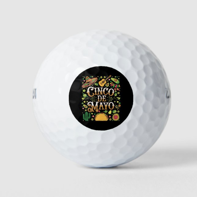 Cinco De Mayo Fiesta Niedliche Elemente des Party Golfball (Vorderseite)