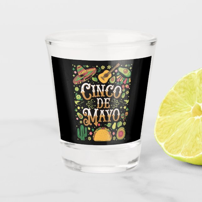 Cinco De Mayo Fiesta Niedliche Elemente des Party Schnapsglas (Vorderseite)