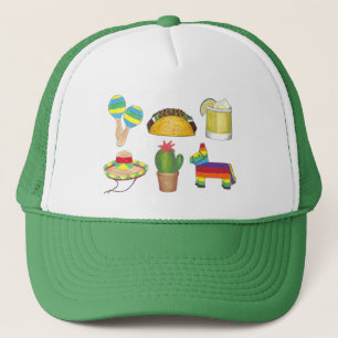 Cinco de Mayo Fiesta Pinata Cactus Maracas Truckerkappe