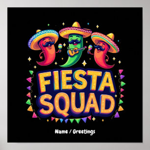 Cinco de Mayo Fiesta Squad Familien-Mexikanische P Poster