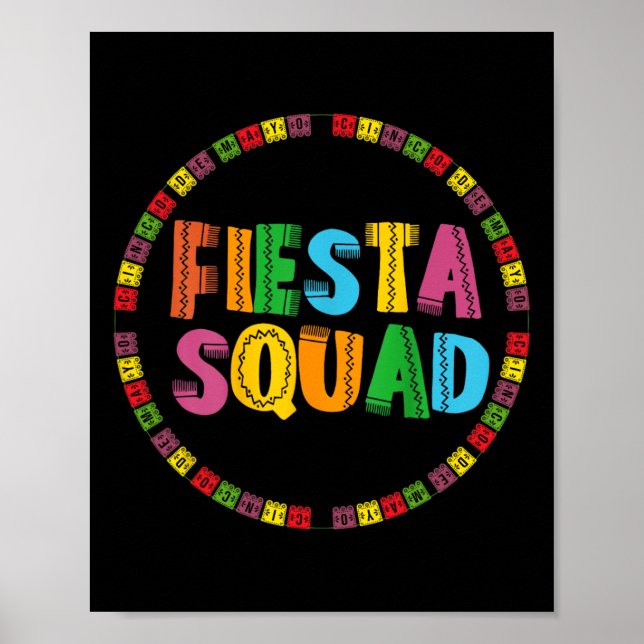 Cinco De Mayo Fiesta Squad Funny Let's Fiesta Mexi Poster (Vorne)