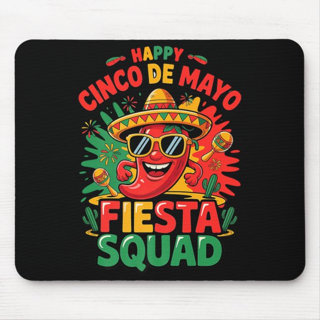 Cinco De Mayo Fiesta Squad Lustiges Mexikanisches  Mousepad (Vorne)