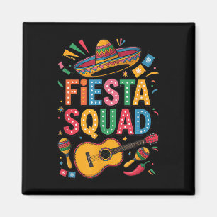 Cinco De Mayo Fiesta Squad Sombrero Guitar Fun Magnet