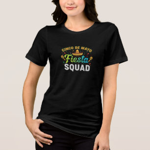 Cinco De Mayo Fiesta Squad T-Shirt - Lustiges Grup Tri-Blend Shirt