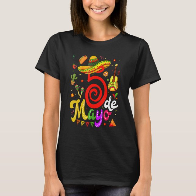Cinco De Mayo Fiesta Surprise Camisa 5 De Mayo Viv T-Shirt (Vorderseite)