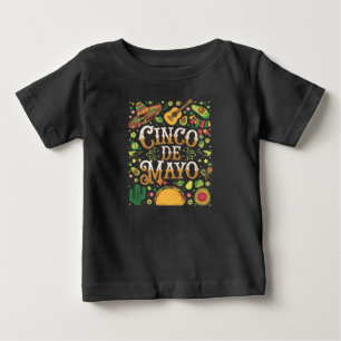 Cinco De Mayo Fiesta Süße Party-Elemente Baby T-shirt
