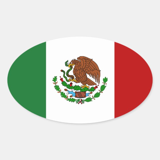 Cinco de Mayo Flag Mexiko Ovaler Aufkleber (Vorderseite)