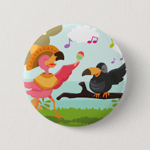 cinco de mayo flamingo button