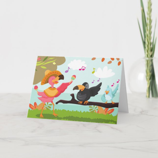 cinco de mayo flamingo einladung (Vorderseite)