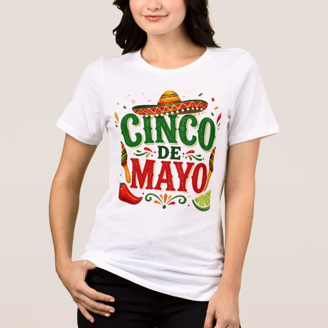 Cinco de Mayo-Frauen Tri-Blend Shirt (Vorderseite)