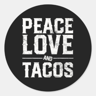 Cinco De Mayo Frieden Liebe Und Tacos Männer Fraue Runder Aufkleber