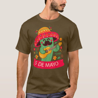 Cinco De Mayo Funny Cactus Playing Guitar 5 De May T-Shirt