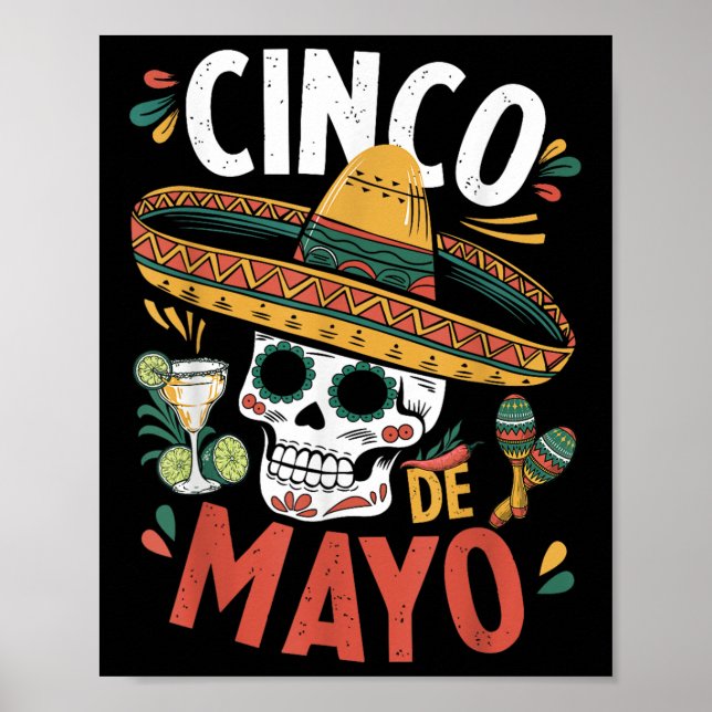 Cinco De Mayo Funny Camisa Mexican Sombrero Fiesta Poster (Vorne)
