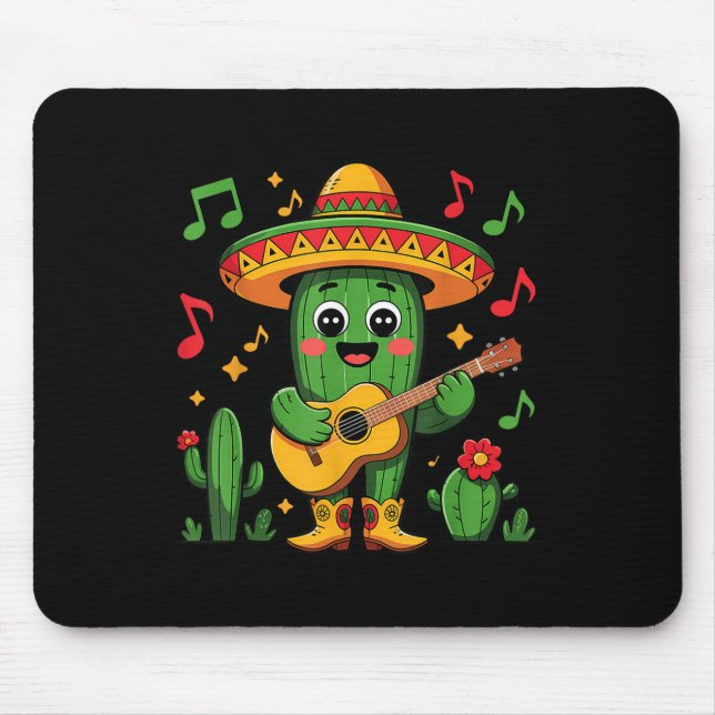 Cinco de Mayo Funny Catus mit Sombrero Hat und Gu Mousepad (Vorne)