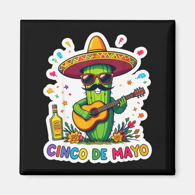 Cinco de mayo funny mexican cactus sunglassesCinco Magnet (Vorne)