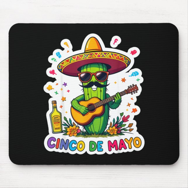 Cinco de mayo funny mexican cactus sunglassesCinco Mousepad (Vorne)