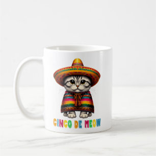 Cinco De Mayo Funny Mexican Cat Sombrero Meow Kaffeetasse