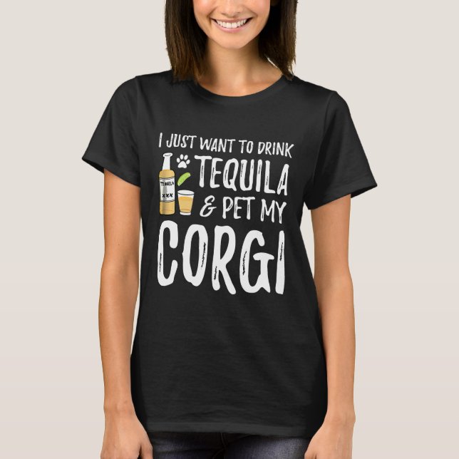 Cinco De Mayo Für Tequila Corgi Hundemutter T-Shirt (Vorderseite)
