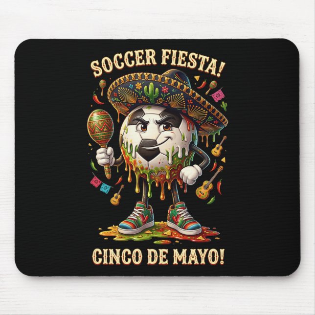 Cinco De Mayo Fußball Fiesta Drip Sport Liebe Männ Mousepad (Vorne)