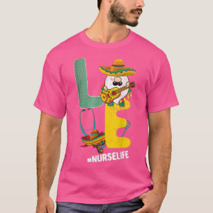 Cinco De Mayo Gnomes Liebe Nurse Life Gitarre Meic T-Shirt