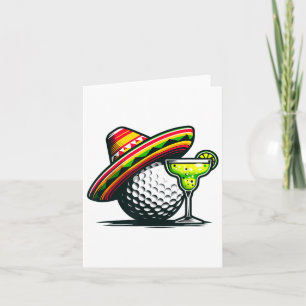 Cinco de Mayo Golf Ball mit Sombrero und Margarit Karte