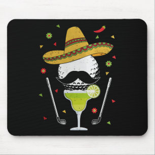 Cinco De Mayo Golf Byl mit Sombrero und Margarita Mousepad
