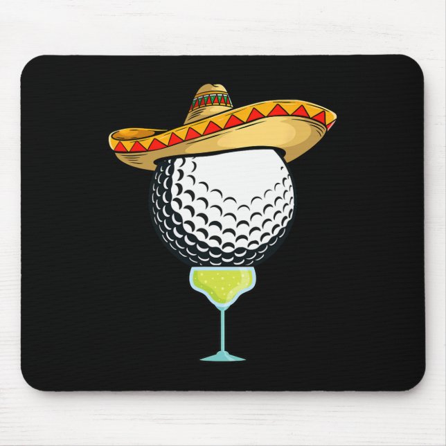 Cinco De Mayo Golf Byll Mit Sombrero Und Margarit Mousepad (Vorne)