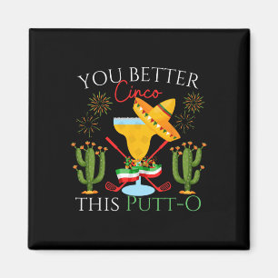 Cinco De Mayo Golf Golfer Trinkt Margaritas Tequ Magnet