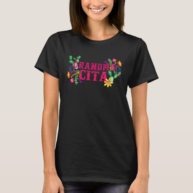 Cinco De Mayo Grandma Cita Floral Mexican Fiesta T-Shirt (Vorderseite)