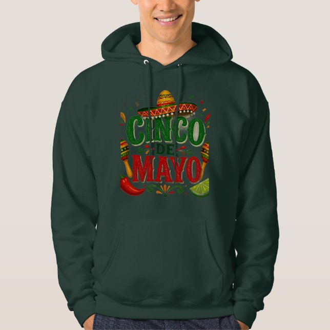 Cinco de Mayo Herrenmode Hoodie (Vorderseite)