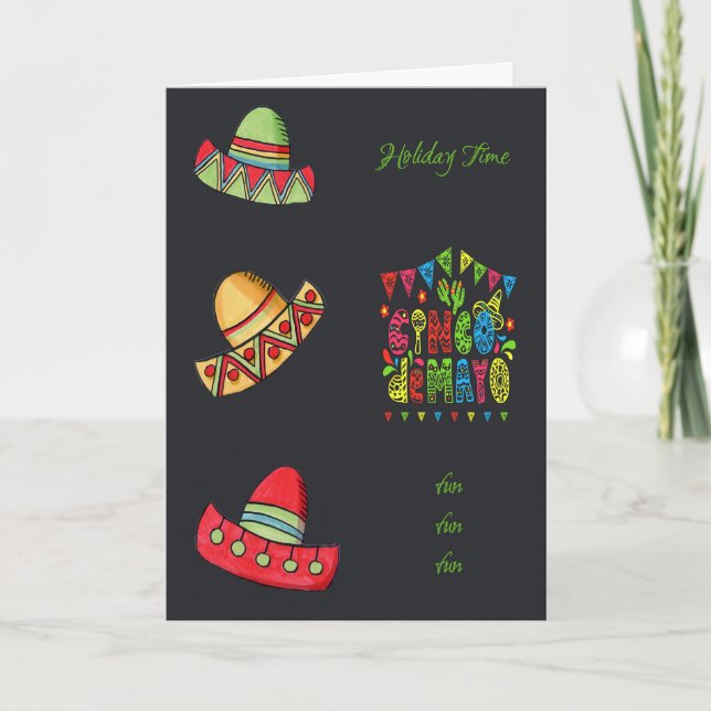 Cinco de Mayo Holiday Mexican Hats Karte (Vorderseite)