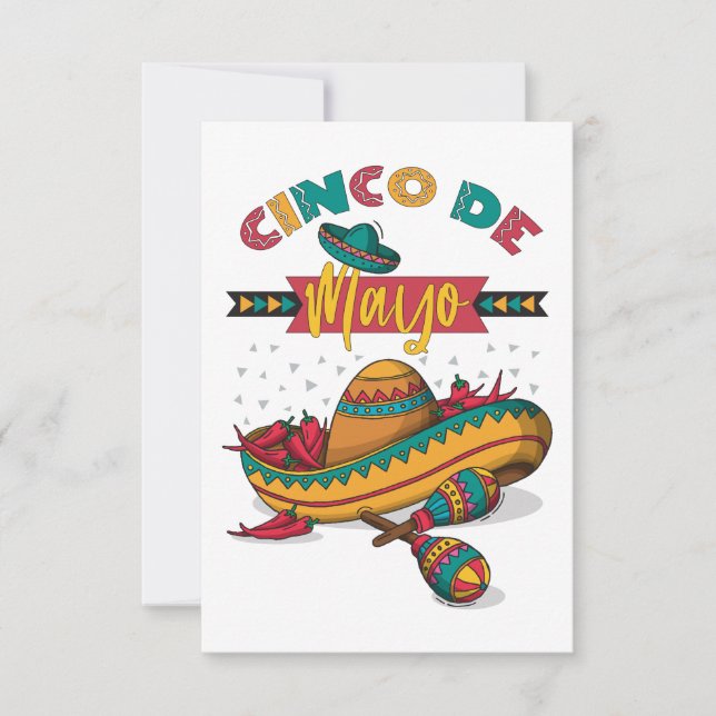 Cinco De Mayo Illustration, 1/2 Dankeskarte (Vorderseite)