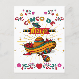 Cinco De Mayo Illustration, 2/2 Postkarte