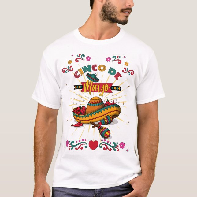 Cinco De Mayo Illustration, 2/2 T-Shirt (Vorderseite)